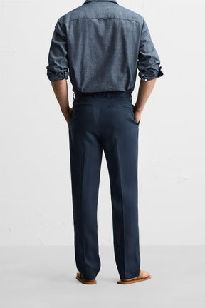 100% LINEN PLEATED TROUSERS - Image 3