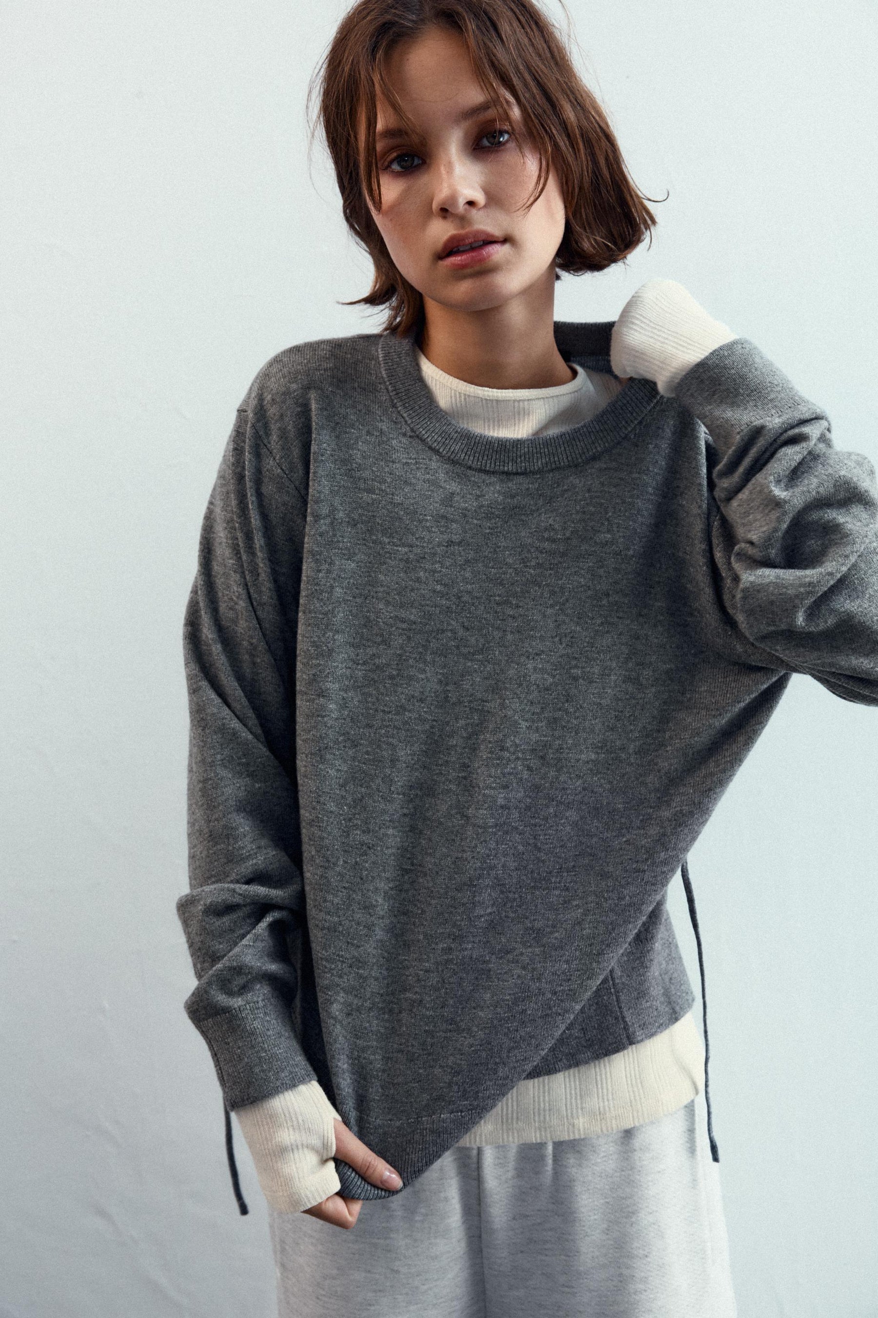 Pullover mit Schnürung und offenem Rücken