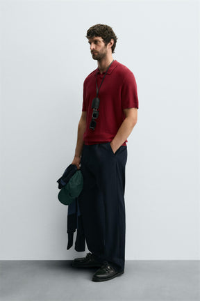 Polohemd aus strukturiertem Strick