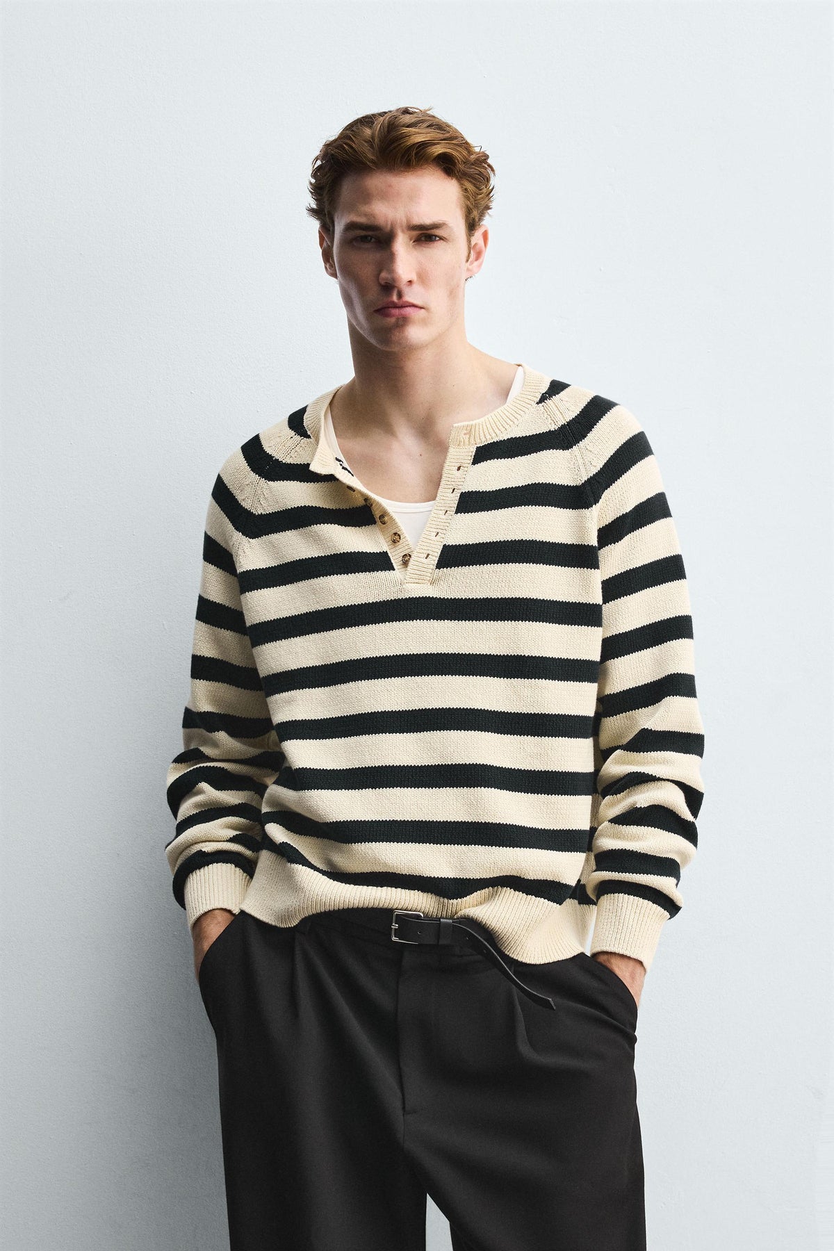 STRIPED BAKER COLLAR JUMPER - Image 2