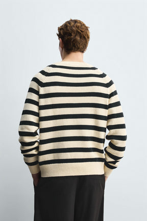 STRIPED BAKER COLLAR JUMPER - Image 3
