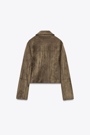 KURZE JACKE AUS WILDLEDERKUNST