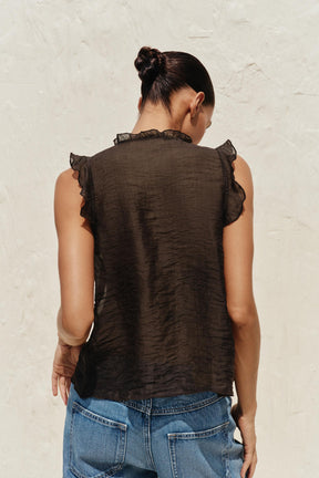 Rüschenoberteil, halbtransparent