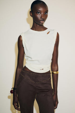 Schlaghose aus Wildlederimitat