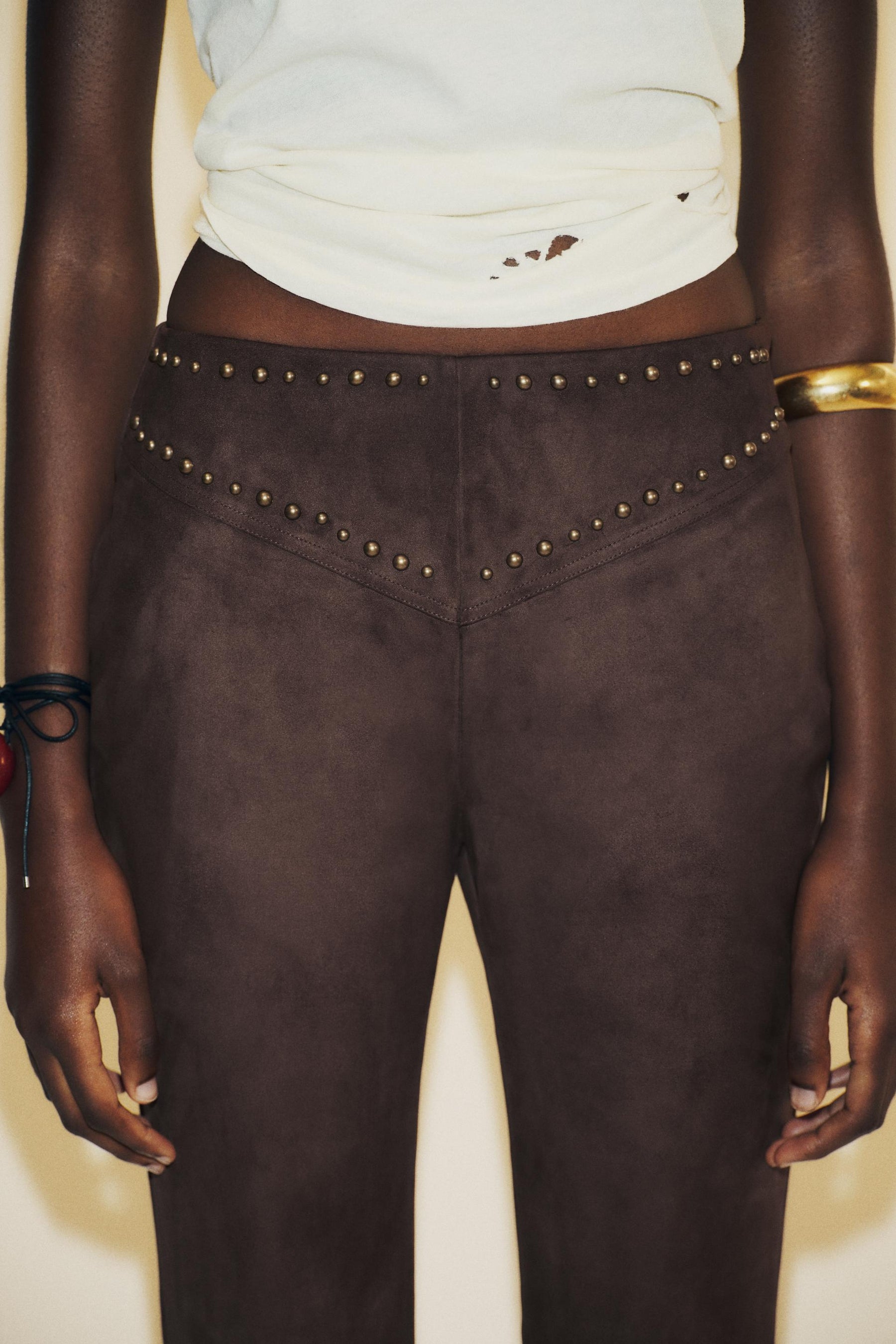 Schlaghose aus Wildlederimitat