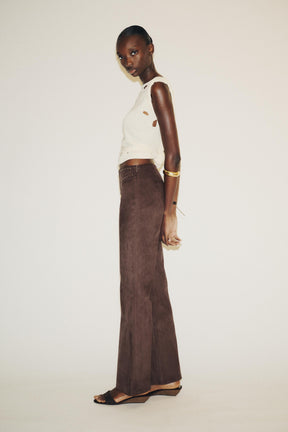 Schlaghose aus Wildlederimitat