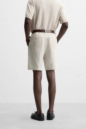 LINEN/COTTON BERMUDA SHORTS - Image 3
