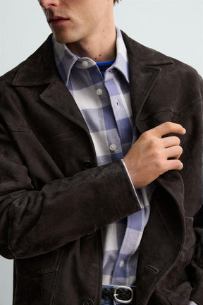 SUEDE LEATHER OVERSHIRT AARON LEVINE X - Image 5