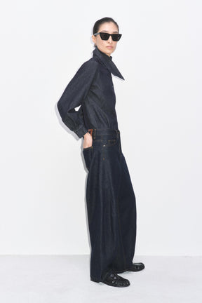 Knöchelhohe Ballon-Jeans mit mittelhohem Bund