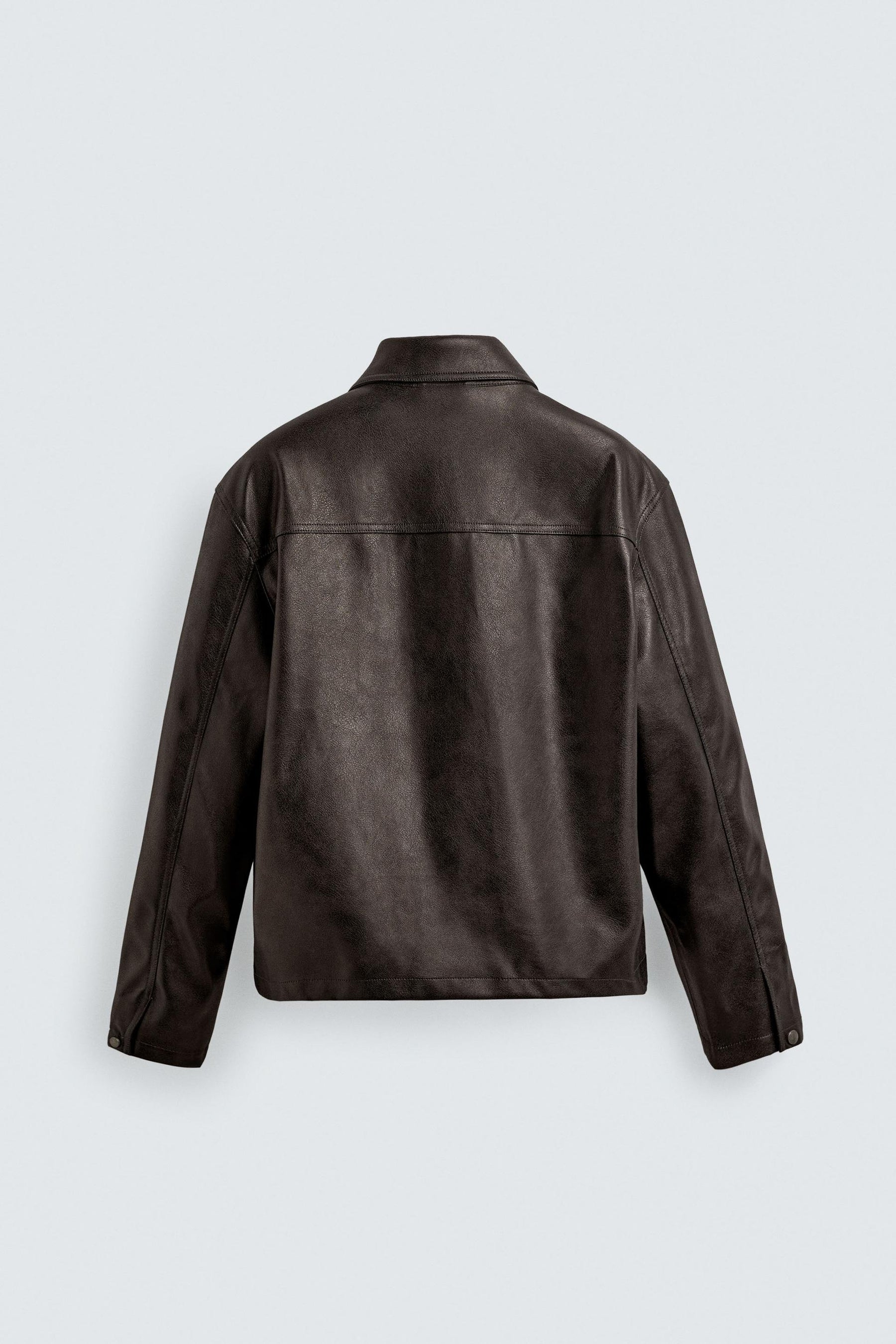WASHED FAUX LEATHER OVERSHIRT - Image 6