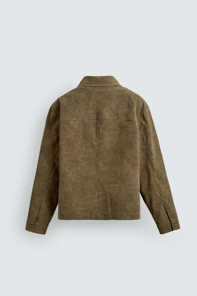 BOXY FIT FAUX SUEDE OVERSHIRT - Image 7