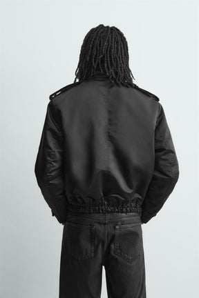 QUILTED TECHNICAL BOMBER JACKET - Image 3