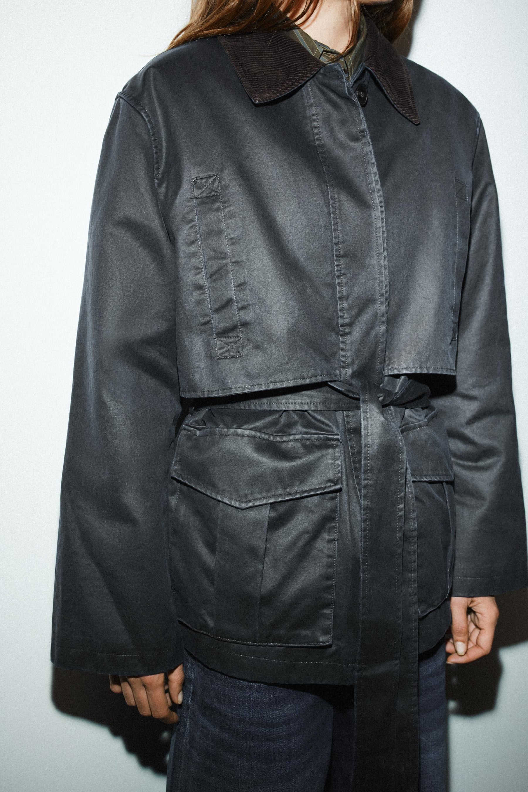 Gewachste Jacke mit Cord