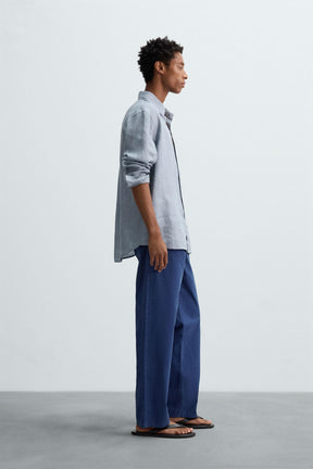 RELAXED FIT 100% LINEN SHIRT - Image 4