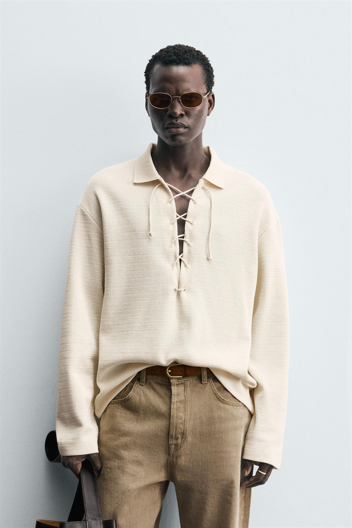 Polohemd aus strukturiertem Strick