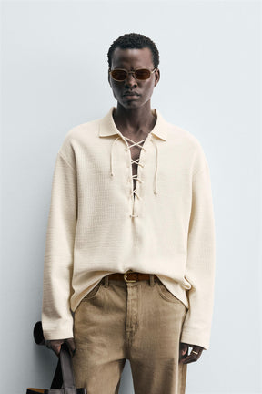 Polohemd aus strukturiertem Strick