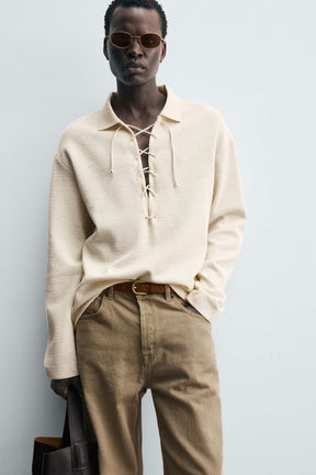 Polohemd aus strukturiertem Strick