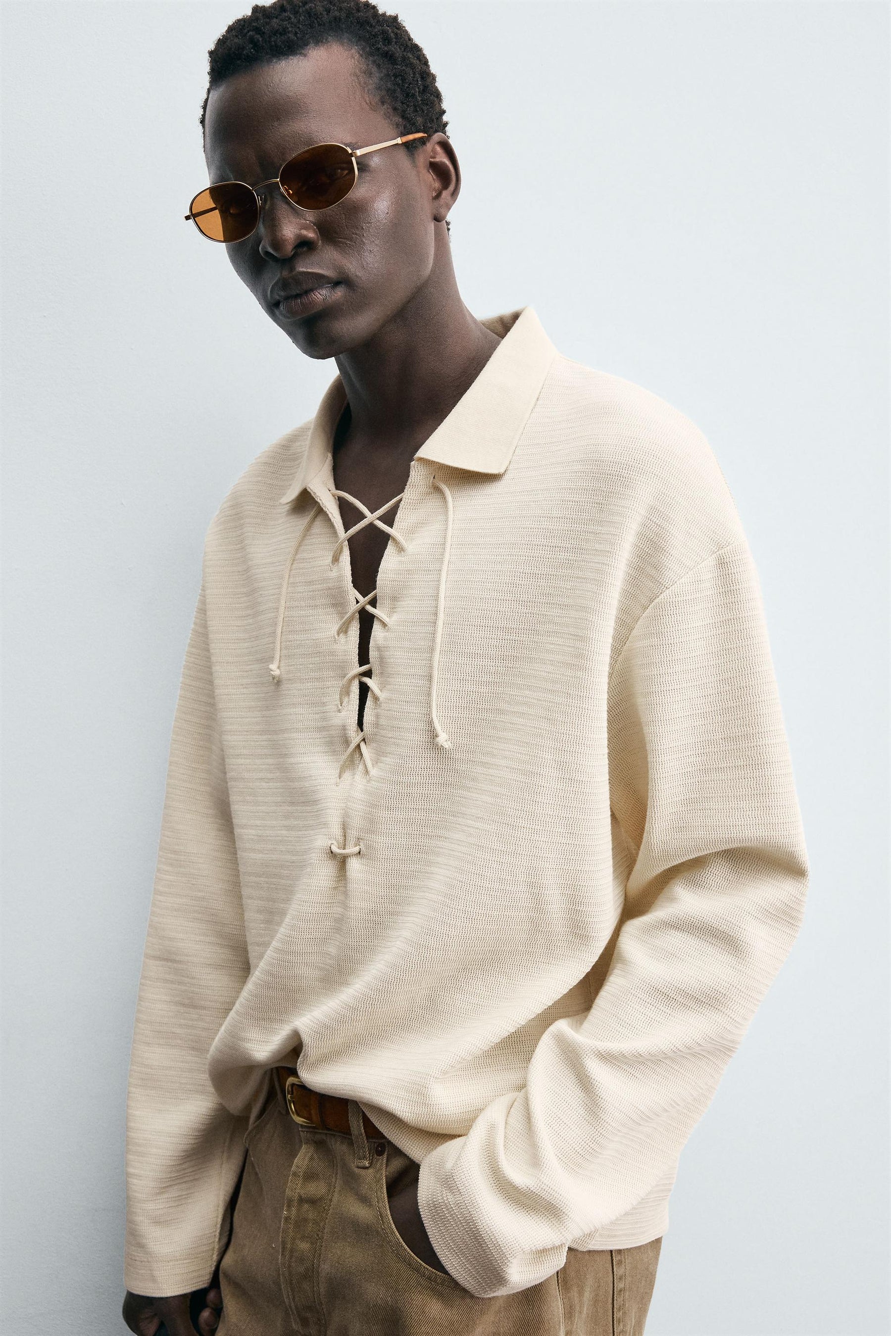 Polohemd aus strukturiertem Strick