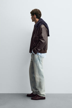 Lederjacke mit Taschen 