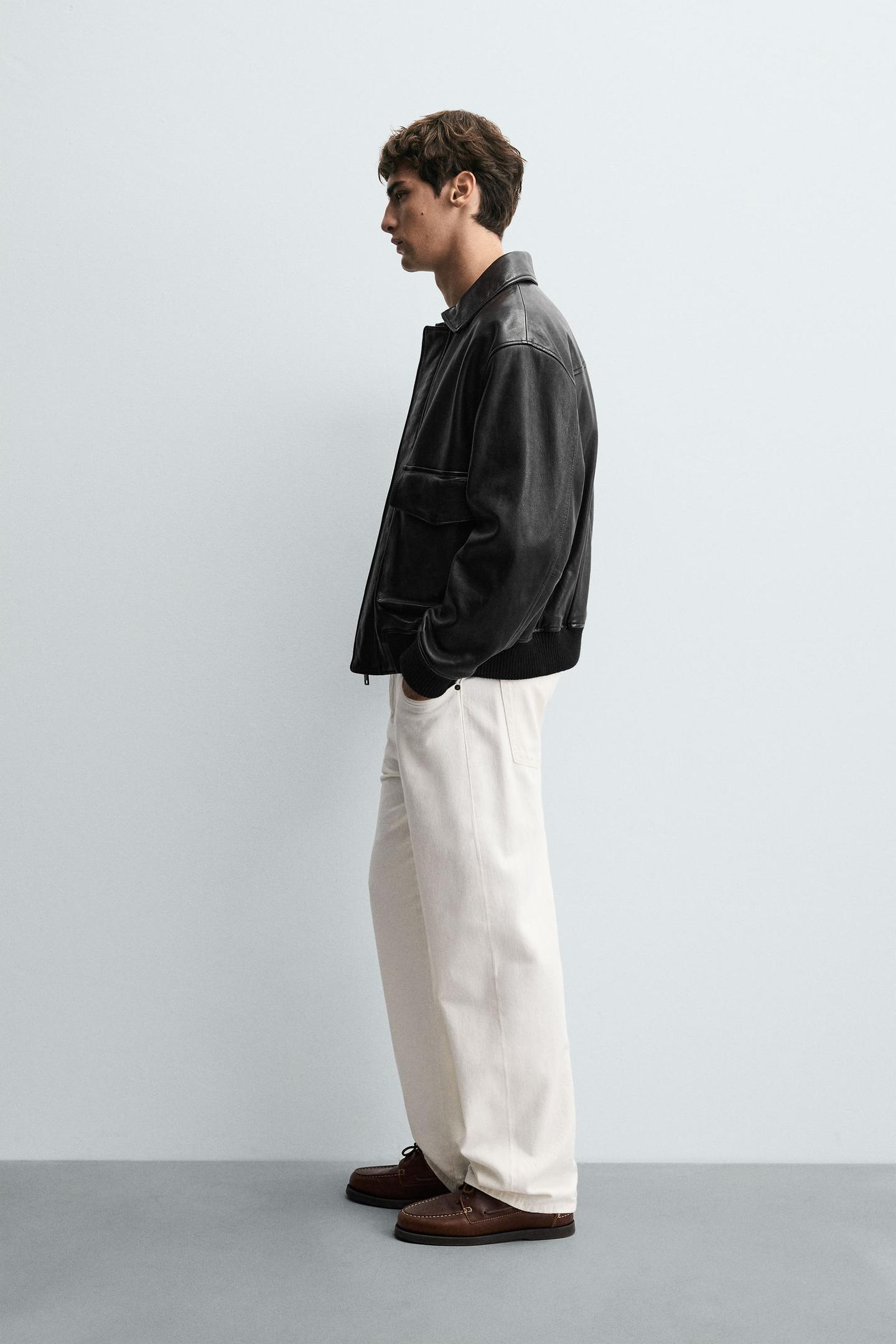 Lederjacke mit Taschen 