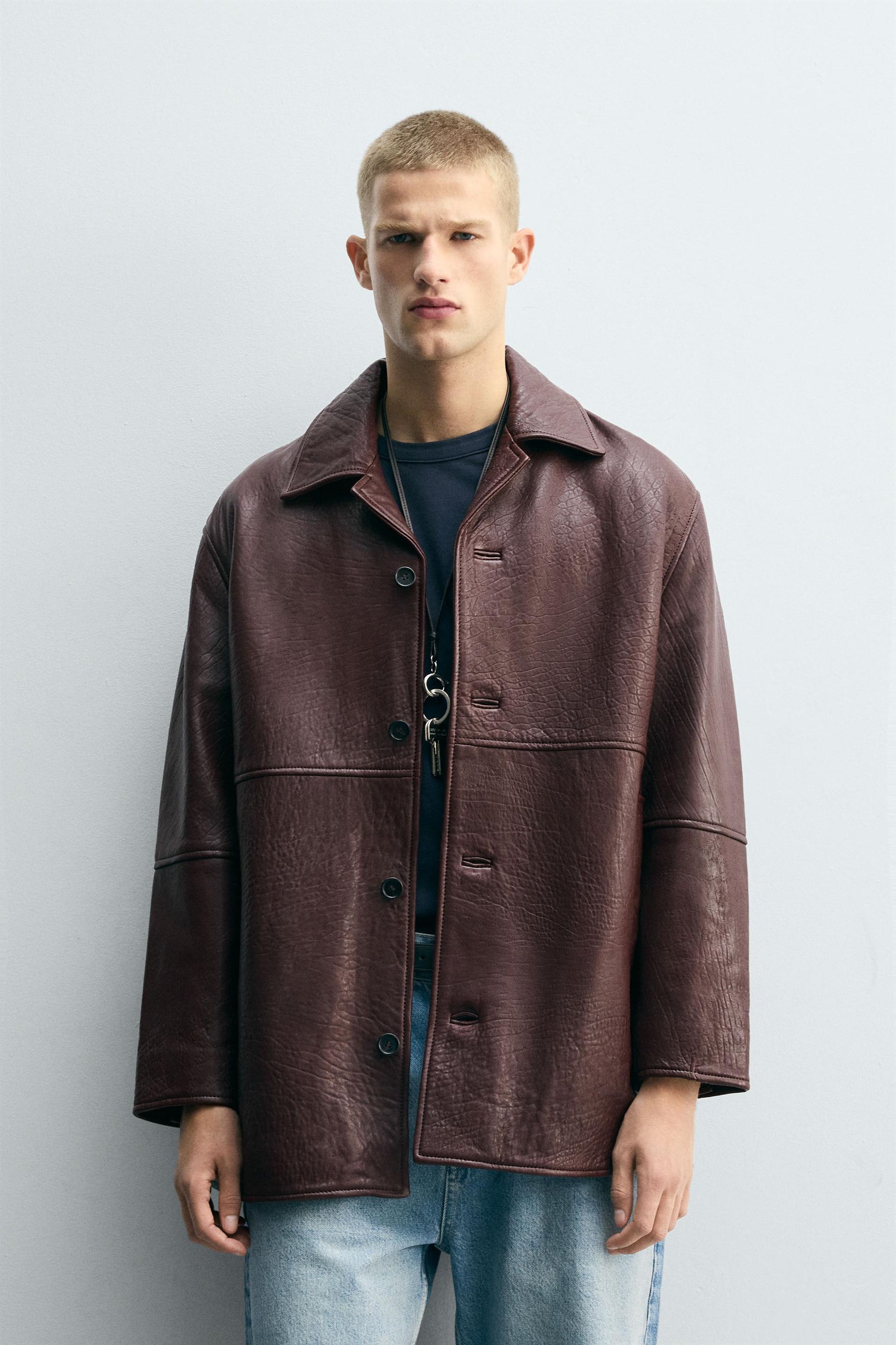 TEXTURED LEATHER JACKET - Image 2