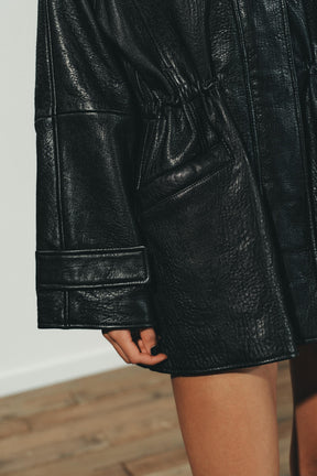 Lederjacke mit verstellbarem