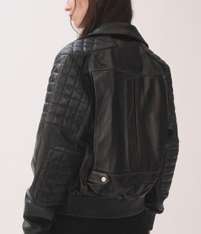 Leder-Bikerjacke
