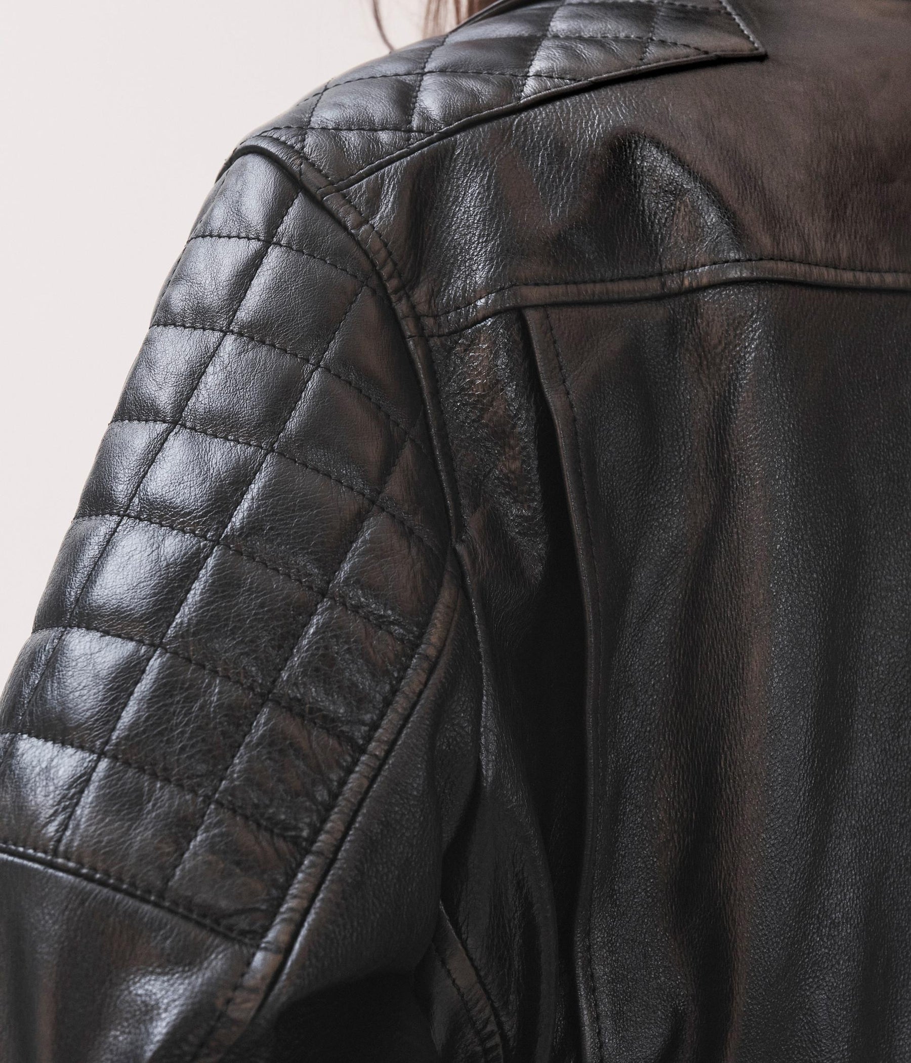 Leder-Bikerjacke