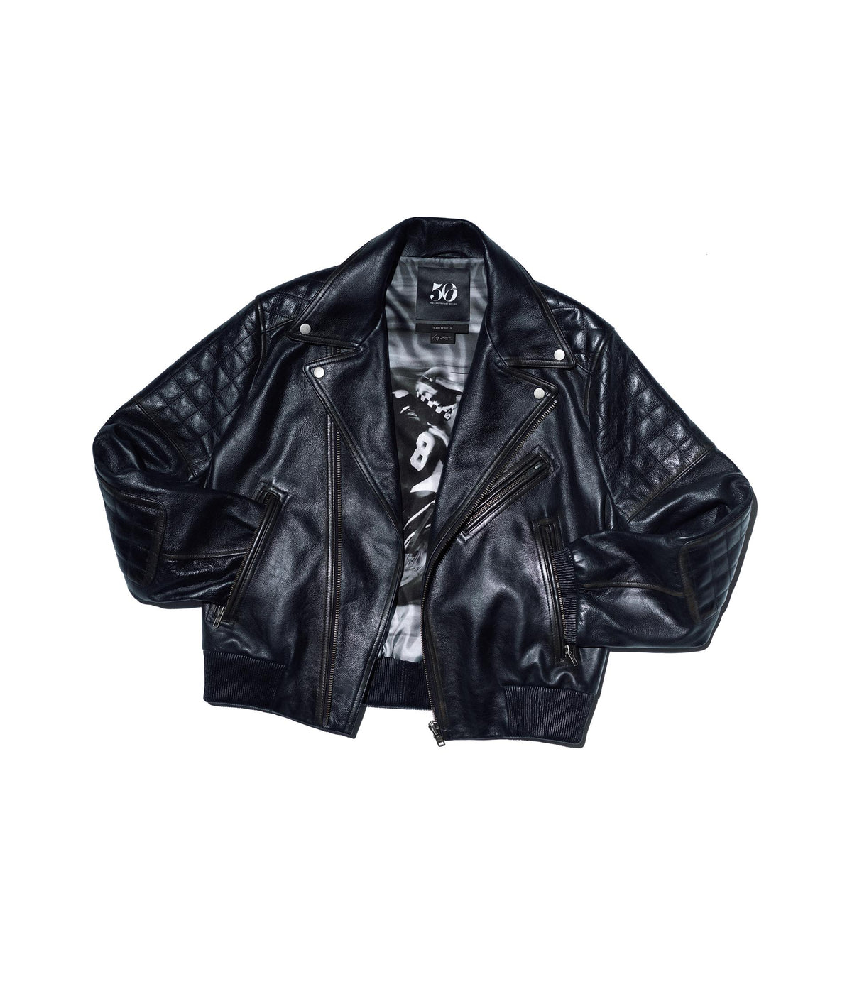 Leder-Bikerjacke