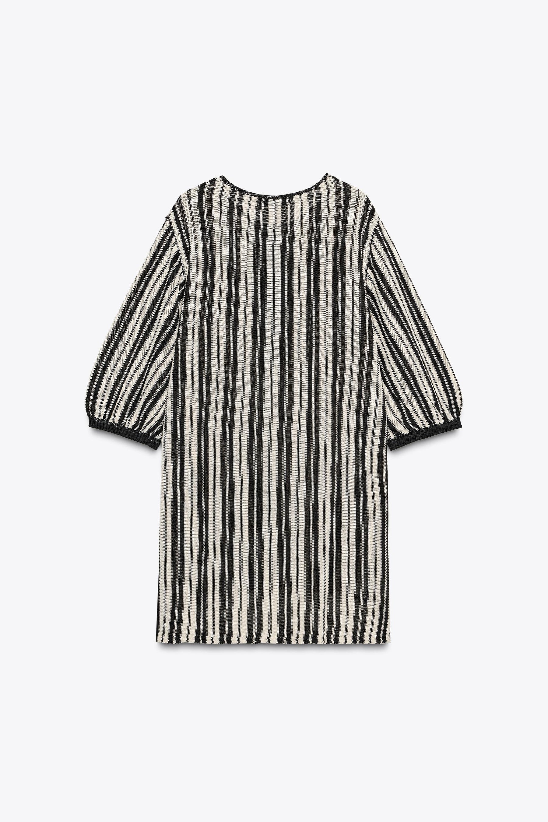 SHORT SLEEVE STRIPED KNIT JUMPER WITH LINEN BLEND - Image 5