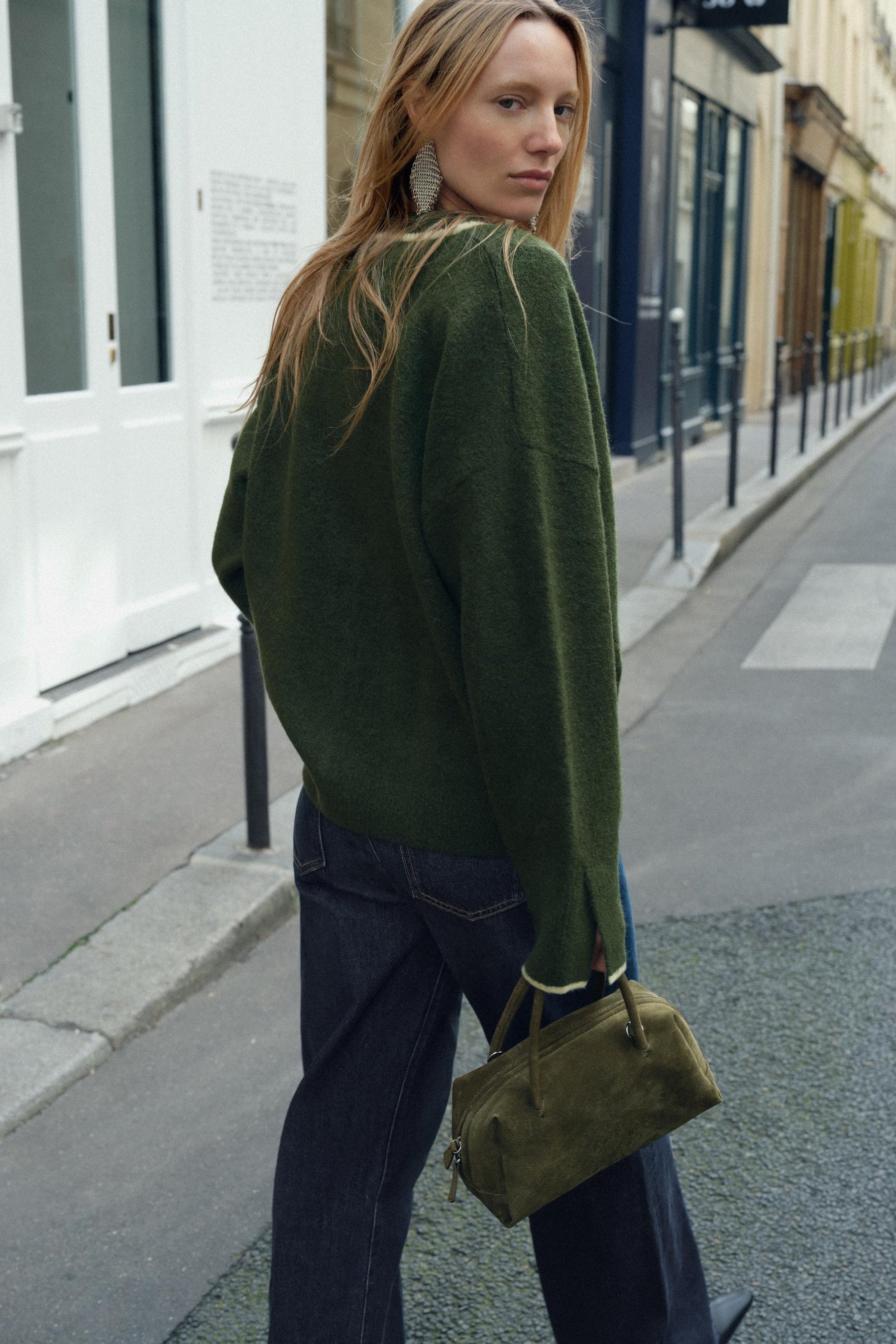 Cardigan mit Kontrastbesatz