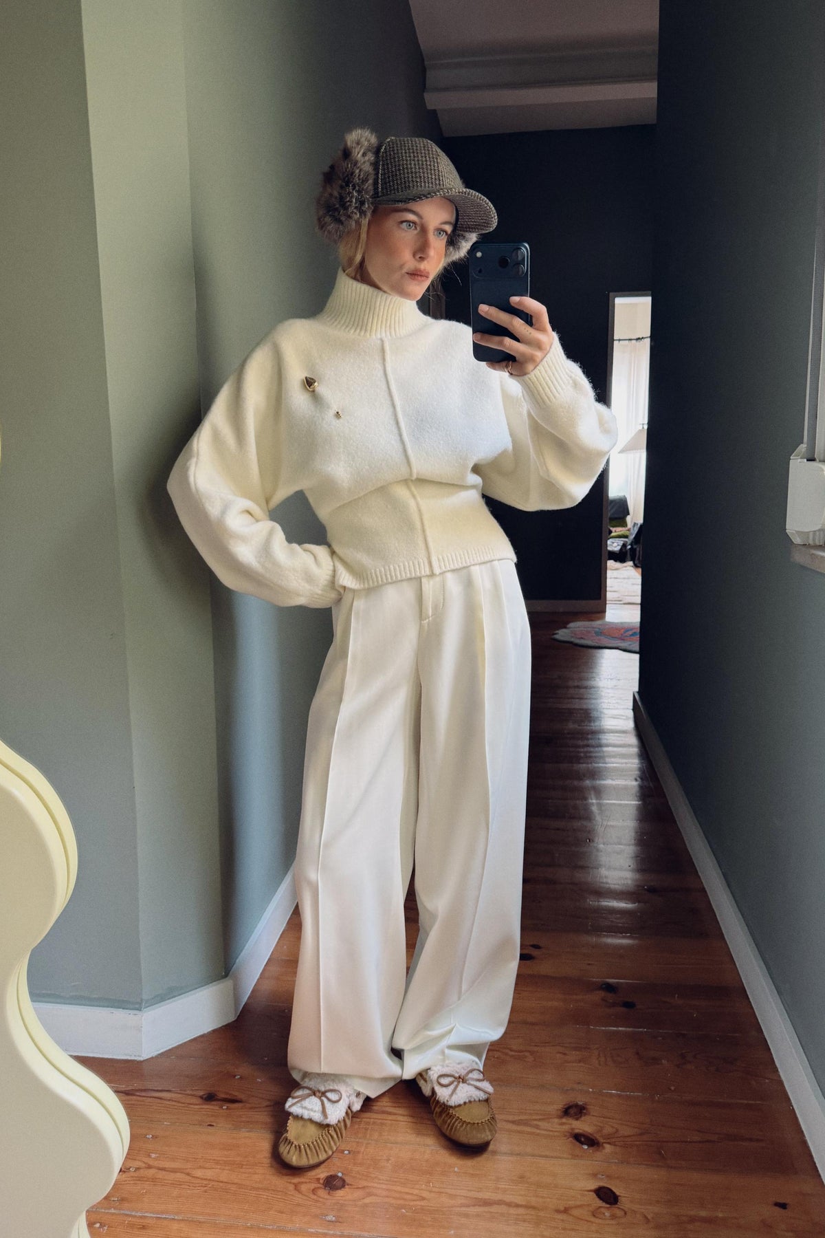 Strickpullover mit hohem Kragen