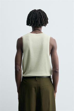 TEXTURED KNIT TANK TOP - Image 3