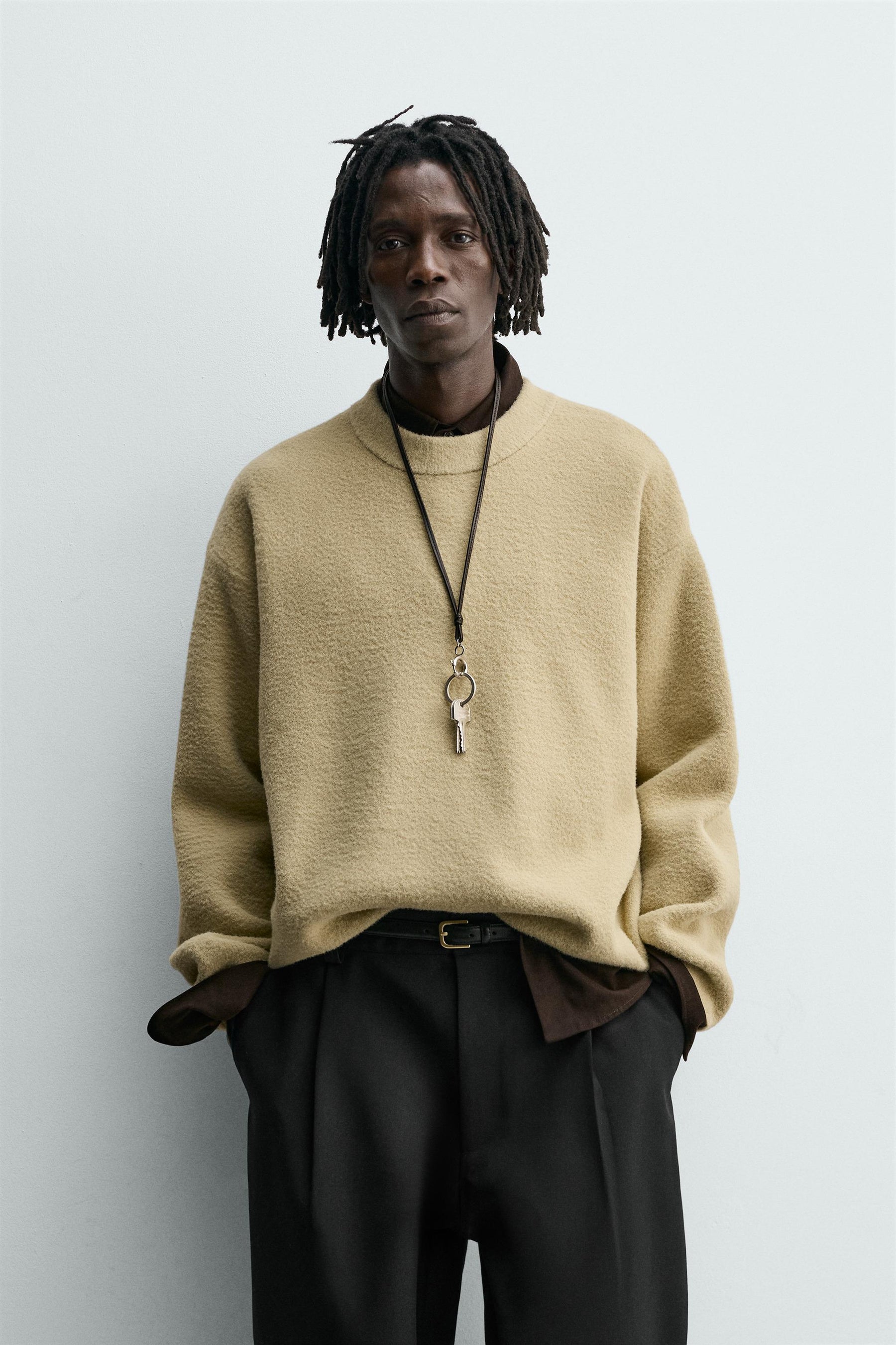 Strukturierter, lässiger Pullover 