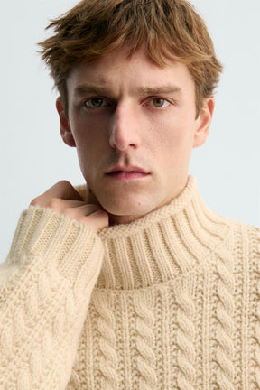 AARON LEVINE X CABLE KNIT WOOL JUMPER - Image 5