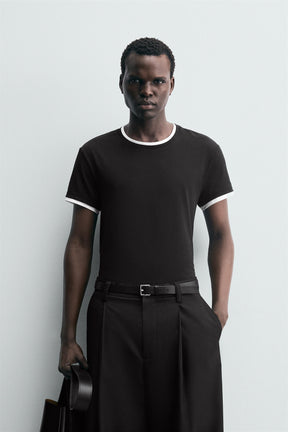 T-SHIRT WITH CONTRAST TRIMS - Image 2