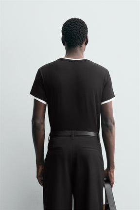T-SHIRT WITH CONTRAST TRIMS - Image 3