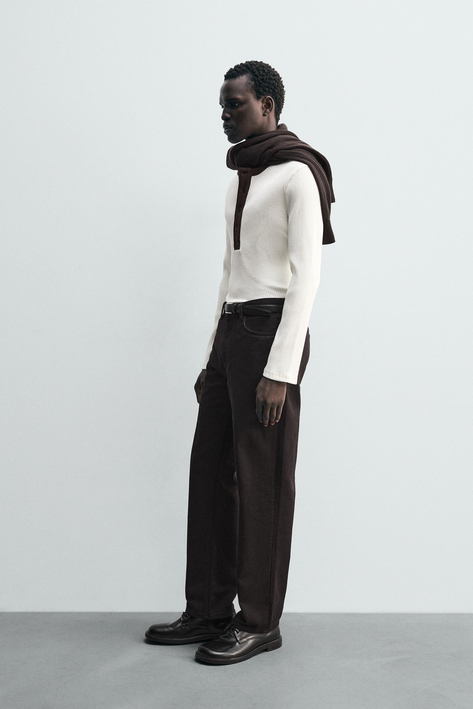 RIBBED HENLEY T-SHIRT - Image 4