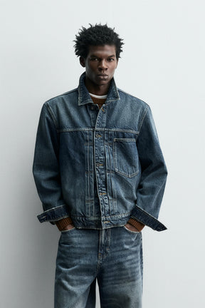 PLEATED DENIM JACKET - Image 2