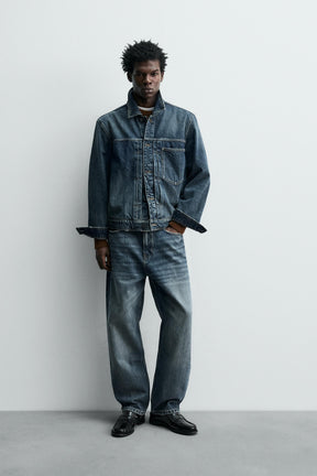 PLEATED DENIM JACKET - Image 1