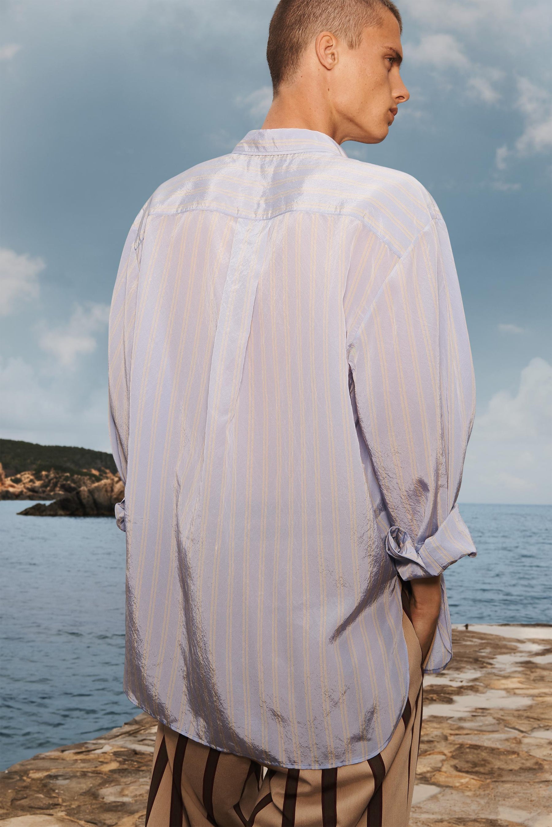 LIMITED EDITION STRIPED FLOWING SHIRT - Image 2