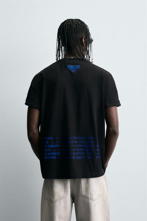 T-SHIRT WITH GRAPHIC SLOGAN - Image 3