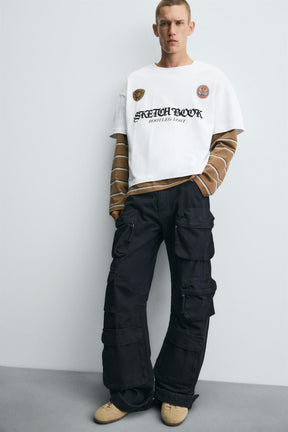 T-SHIRT WITH CONTRAST PRINTS - Image 7