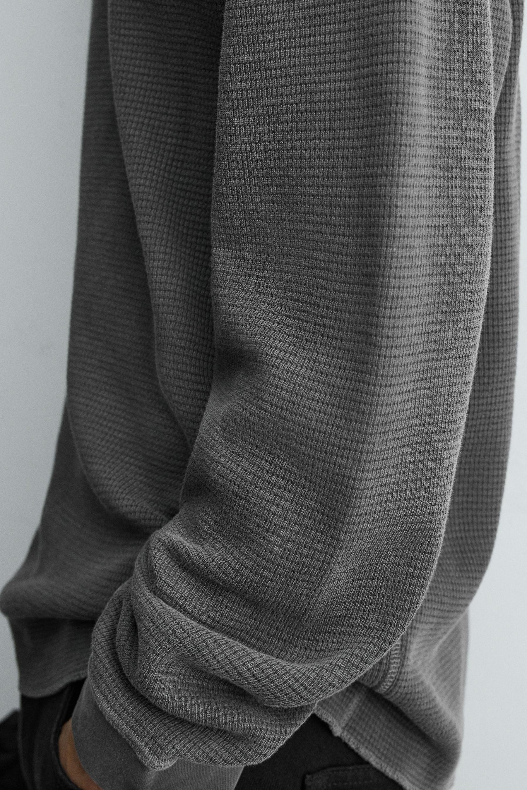 WASHED WAFFLE-KNIT T-SHIRT - Image 7