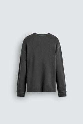 WASHED WAFFLE-KNIT T-SHIRT - Image 8