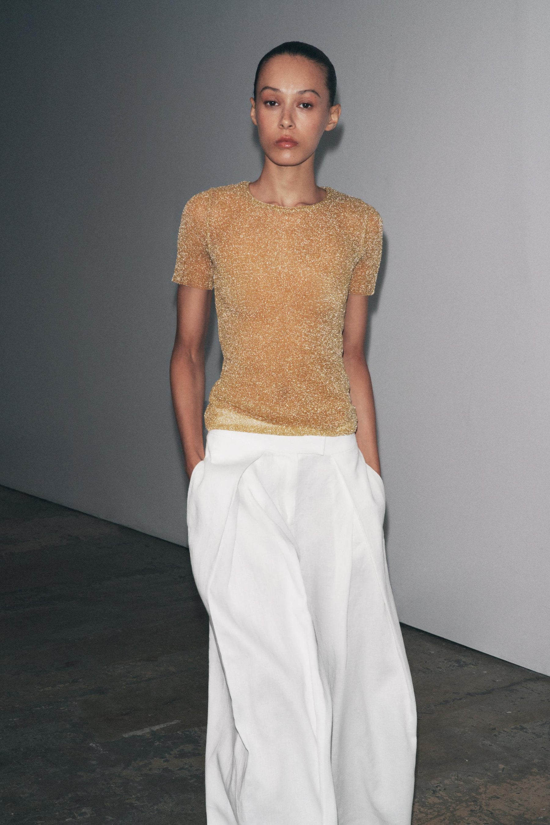 METALLIC-KURZARMHEMD