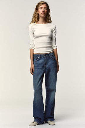 Geripptes Hemd mit Knopfleiste