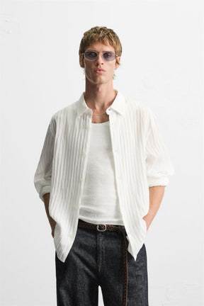 STRIPED JACQUARD SHIRT - Image 2