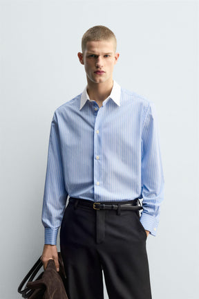 STRIPED SHIRT WITH CUFFLINK CUFFS - Image 2