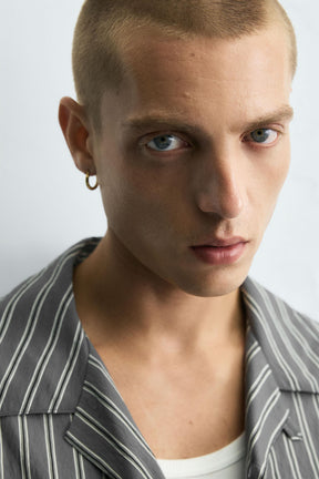 CREASED-EFFECT STRIPED FLOWING SHIRT - Image 6